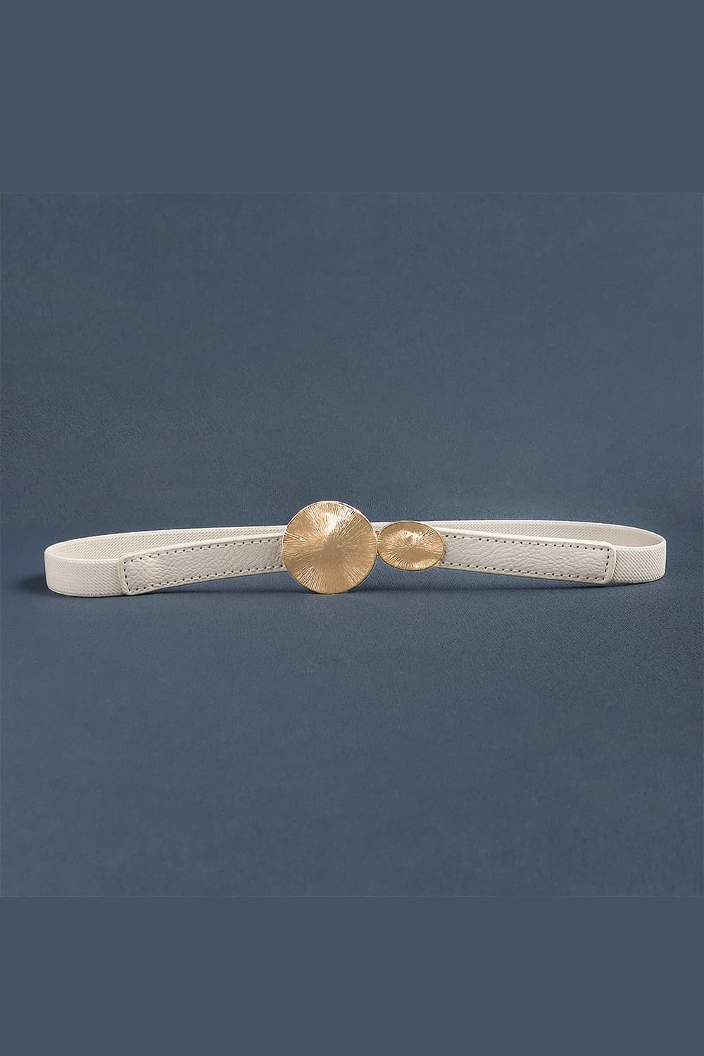 PU Leather Belt Ivory One Size - Fashorio
