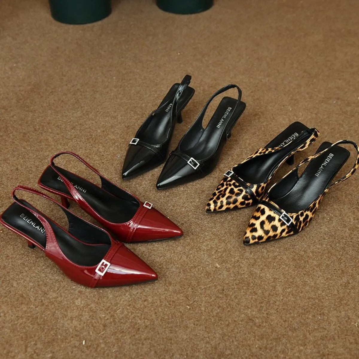 Pointed Toe Slingback Pumps - Fashorio