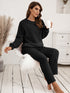 Ivy Lane Teddy Long Sleeve Top and Pants Lounge Set - Fashorio