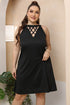 Plus-Size Cutout Sleeveless Dress – Flattering Round Neck Style - Fashorio