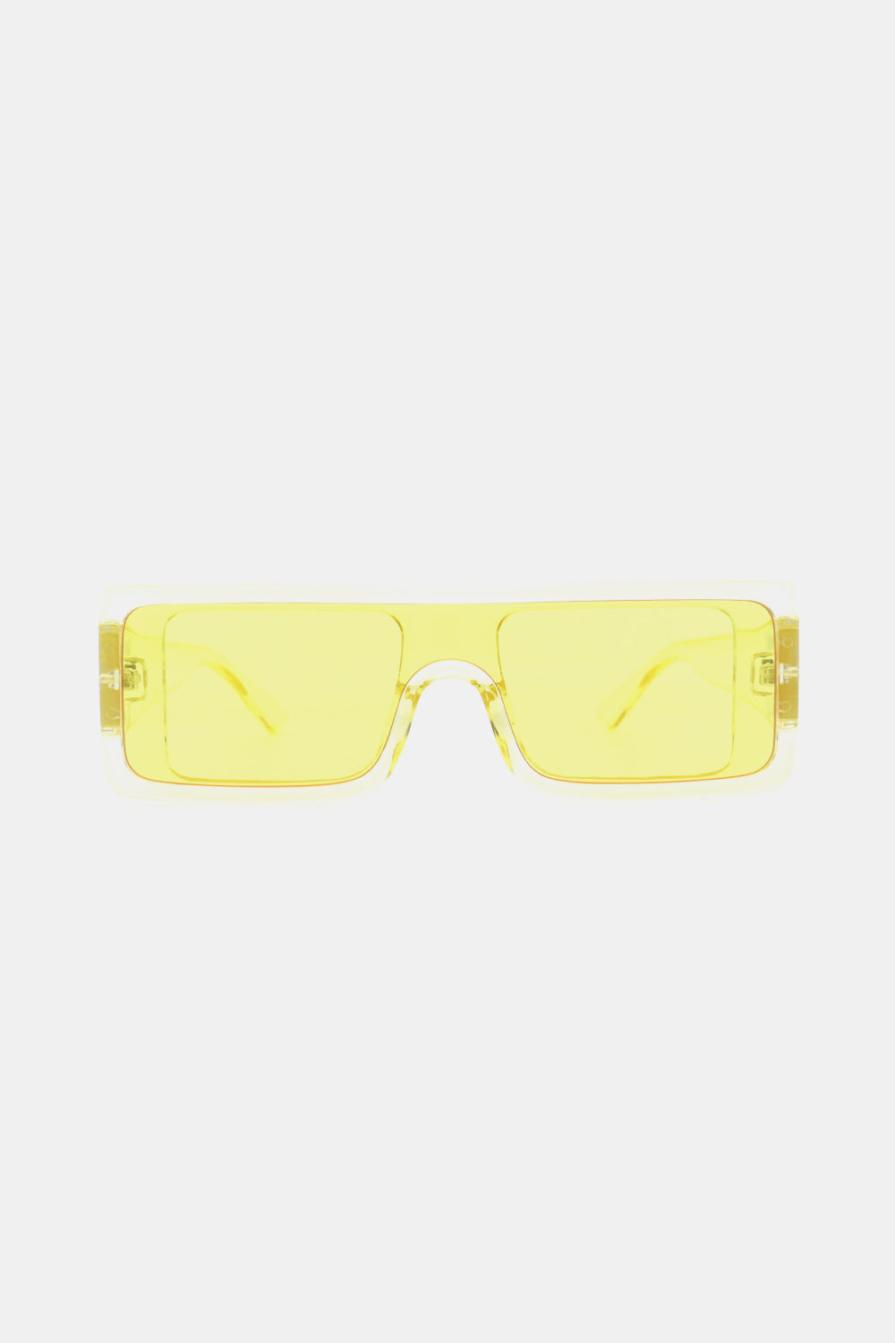 Polycarbonate Frame Rectangle Sunglasses Neon Yellow One Size - Fashorio