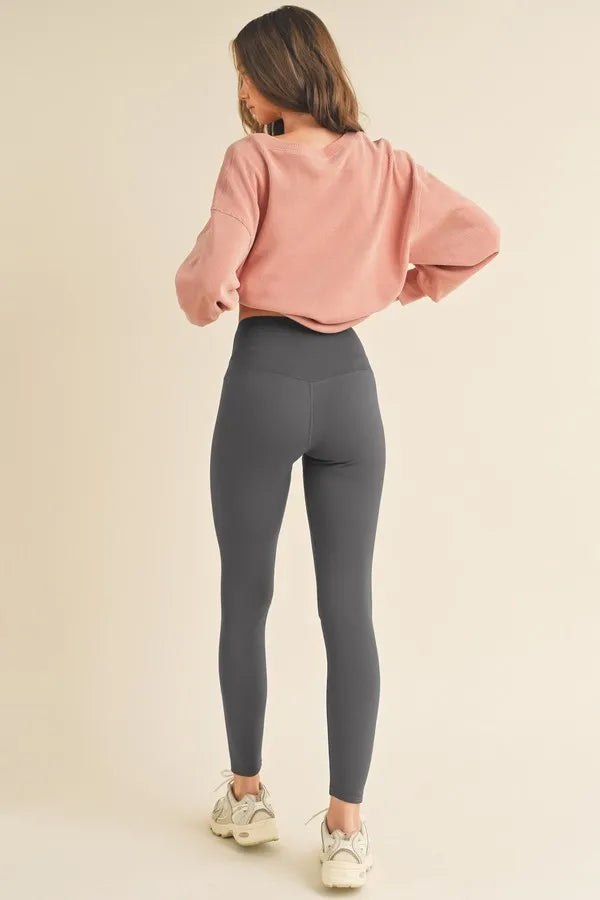 Yelete Full Size Fleece Lined High Waisted Leggings - Fashorio