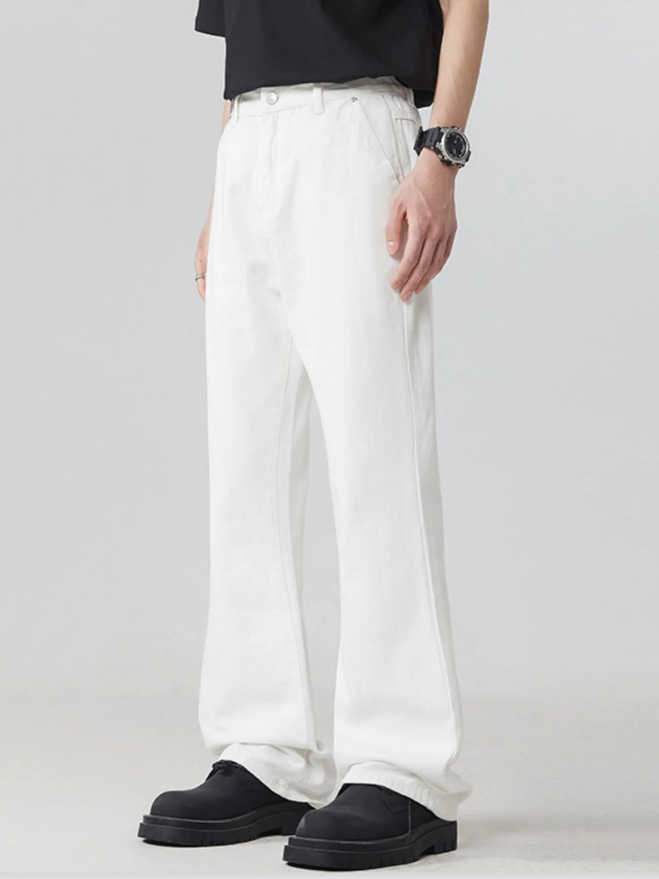 Men's Full Size Round Neck Short Sleeve Jeans Plus Size - Fashorio