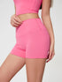 Millennia High Waist Active Shorts Peach Pink - Fashorio