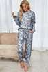 Shiny Tie-Dye Long Sleeve Top and Drawstring Joggers Lounge Set - Fashorio