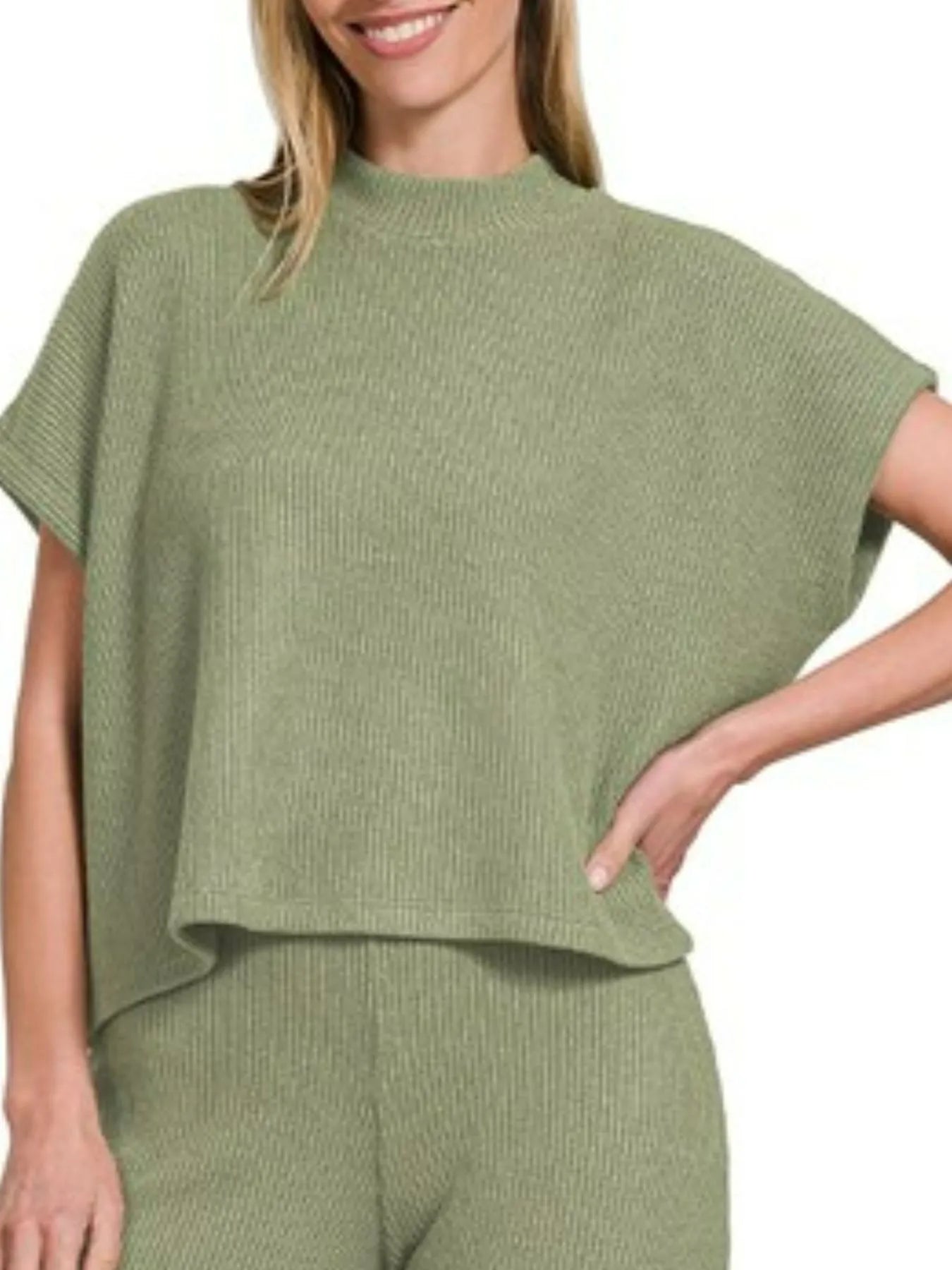 Zenana Sweater Boxy Top & Long Pants Set - Fashorio