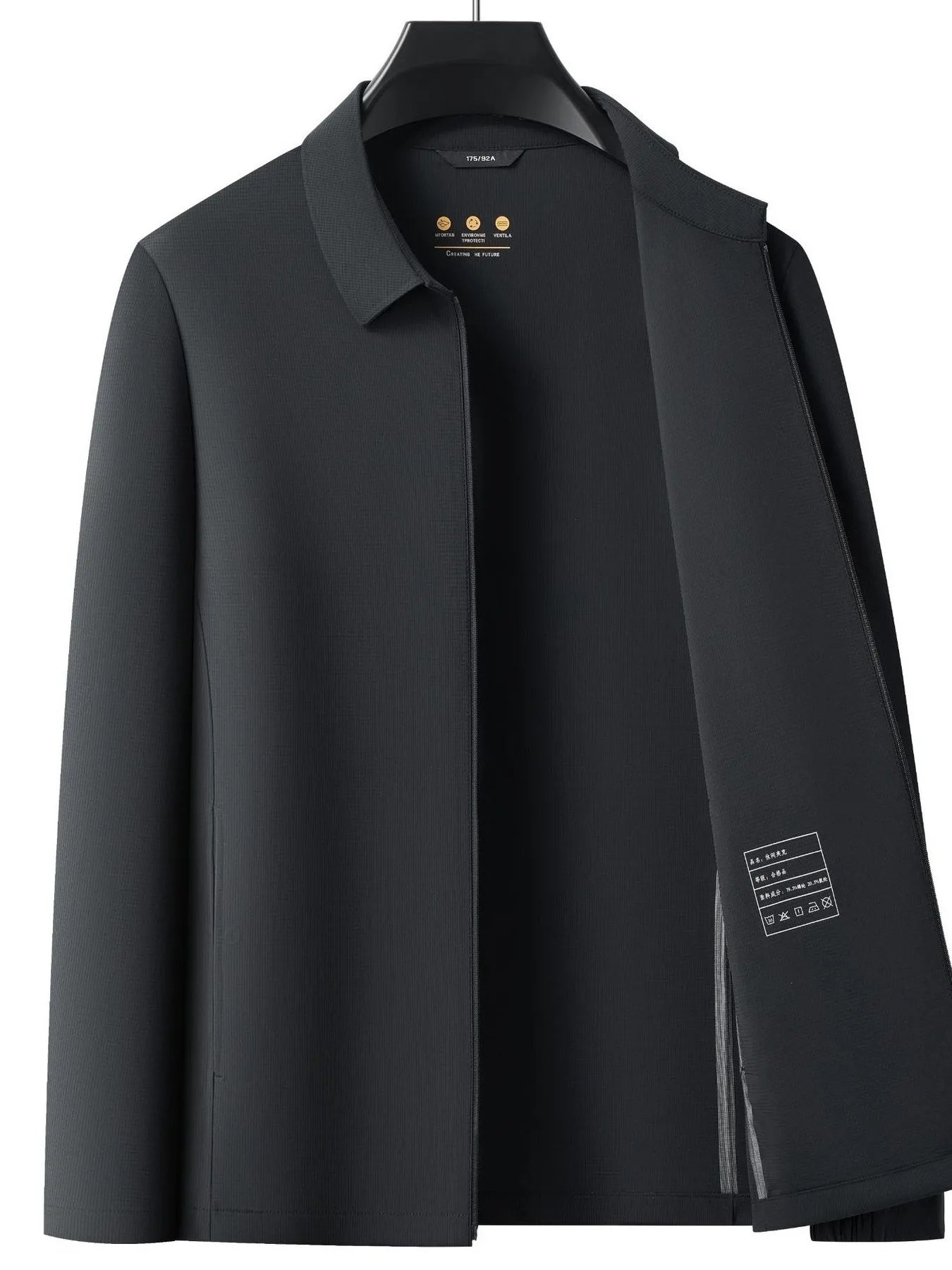 Men's Plus Size Zip Up Long Sleeve Jacket - Fashorio