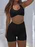 Halter Neck Cami and Shorts Active Set - Fashorio