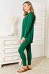 Zenana Lazy Days Full Size Long Sleeve Top and Leggings Set - Fashorio