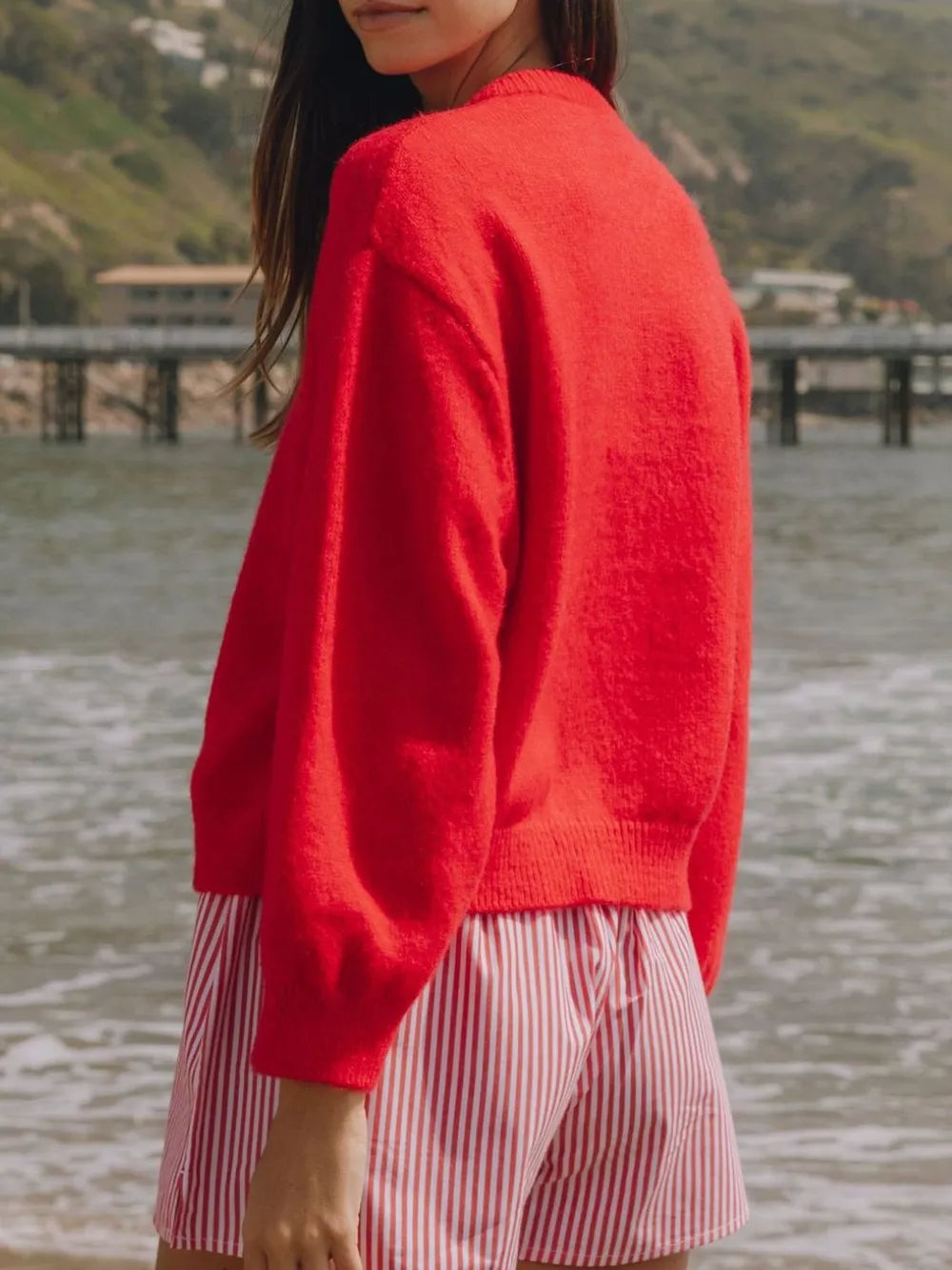 Button Down Long Sleeve Cardigan - Fashorio
