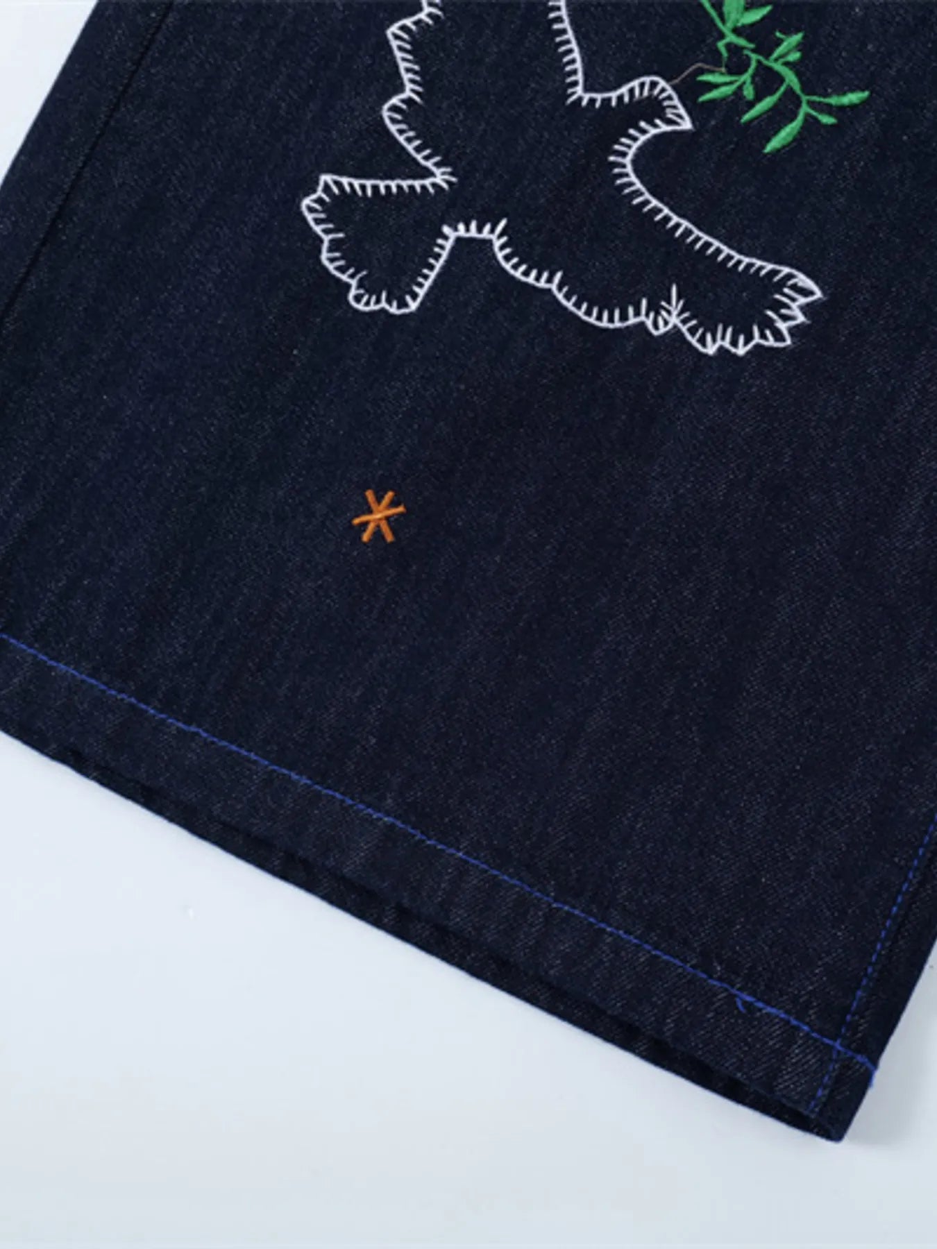 Men's Embroidered Wash Denim Shorts - Fashorio