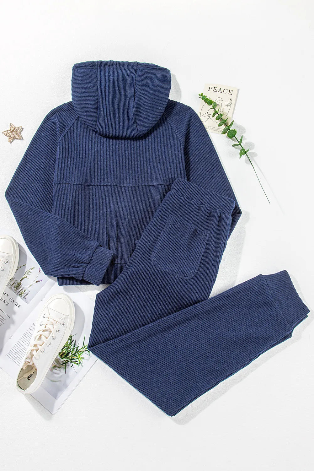 Drawstring Half Zip Hoodie and Joggers Active Set - Fashorio