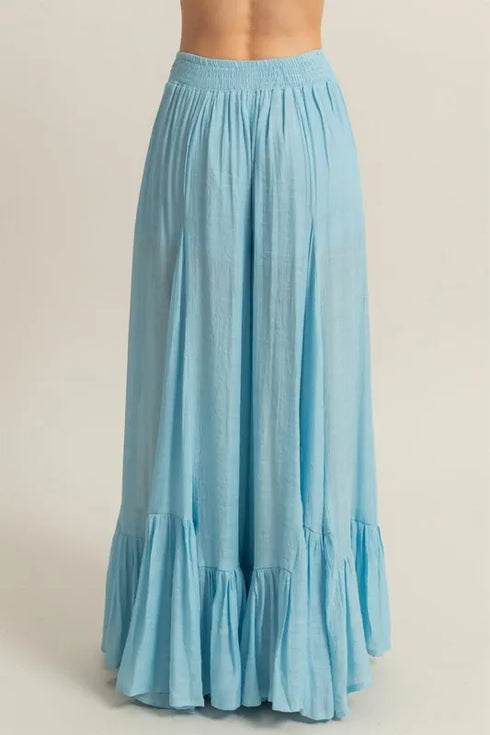 HYFVE High-Waist Ruffle Flared Wide Leg Pants - Fashorio