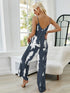 Shiny Tie-Dye Spaghetti Strap Jumpsuit with Pockets - Fashorio