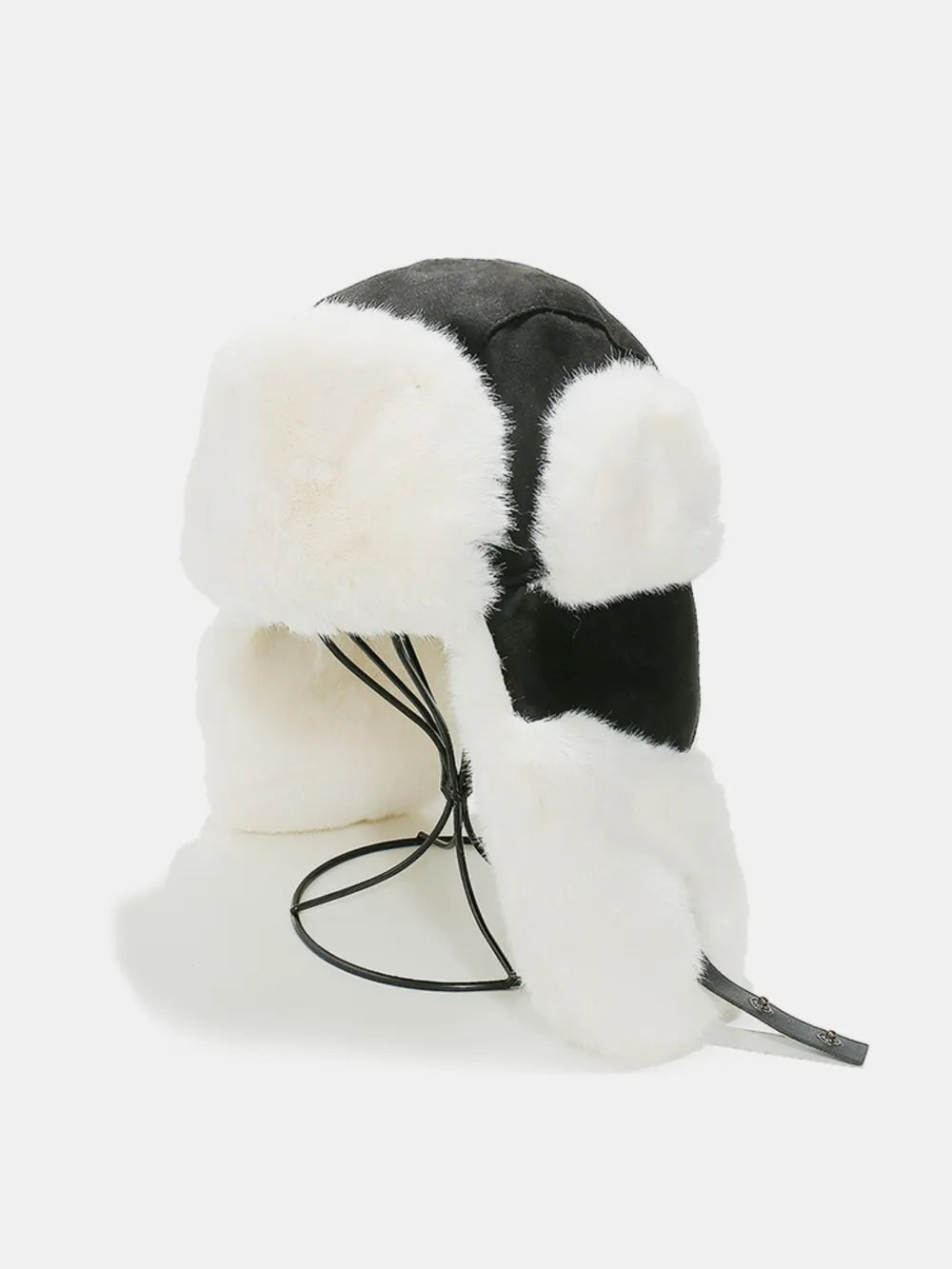 Thermal Fuzzy Earmuffs Winter Hat Black One Size - Fashorio