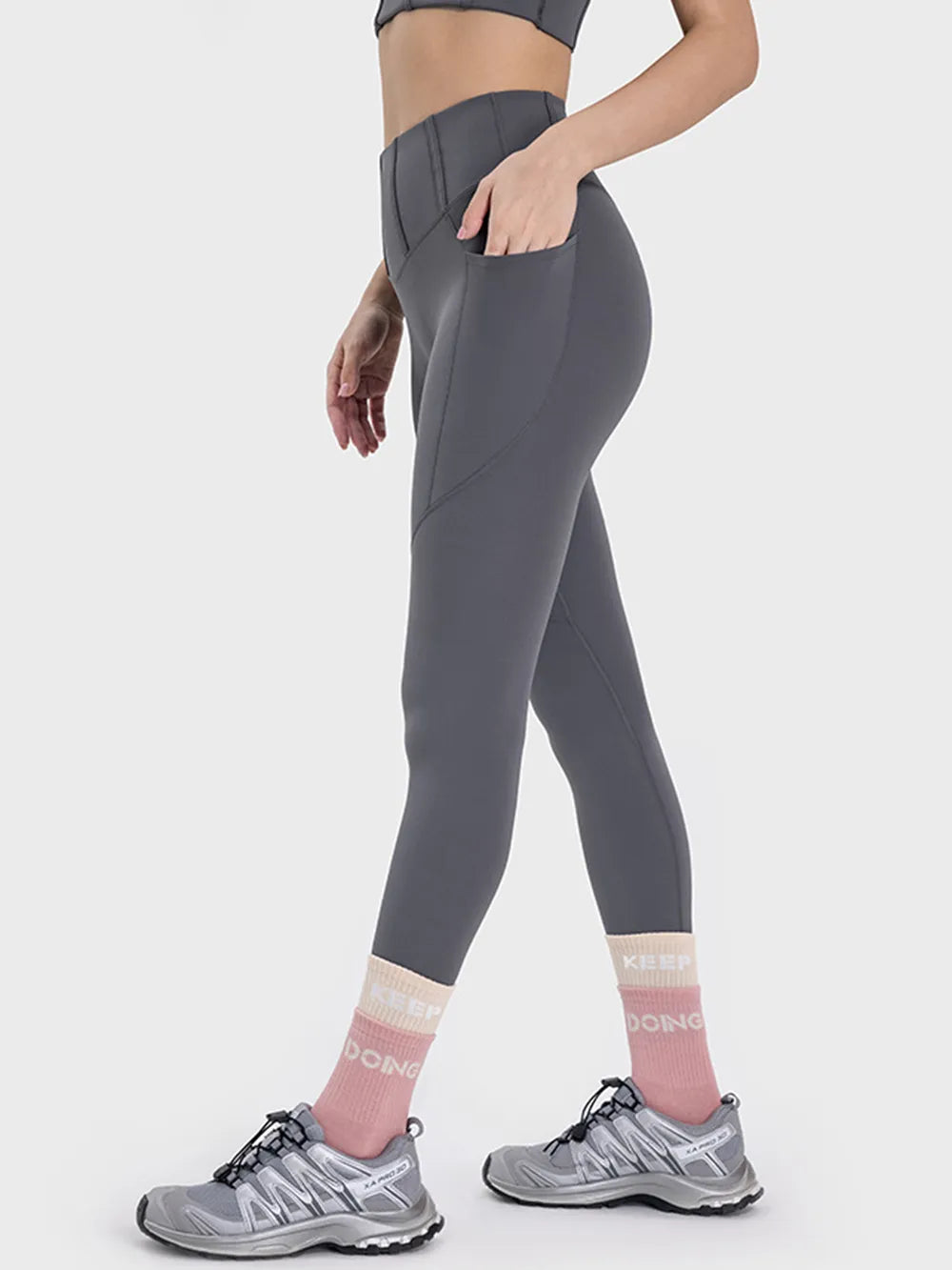 Millennia Pocketed High Waist Active Leggings - Fashorio
