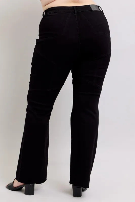 Judy Blue Full Size High Waist Star Seam Detail Flare Plus Size - Fashorio