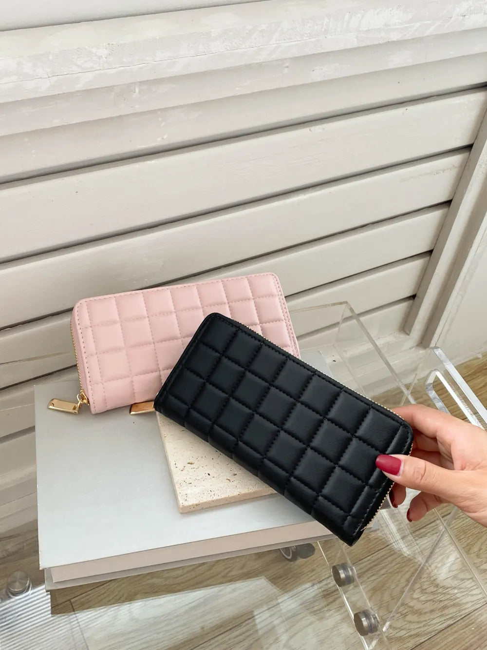 PU Leather Solid Color Wallet - Fashorio