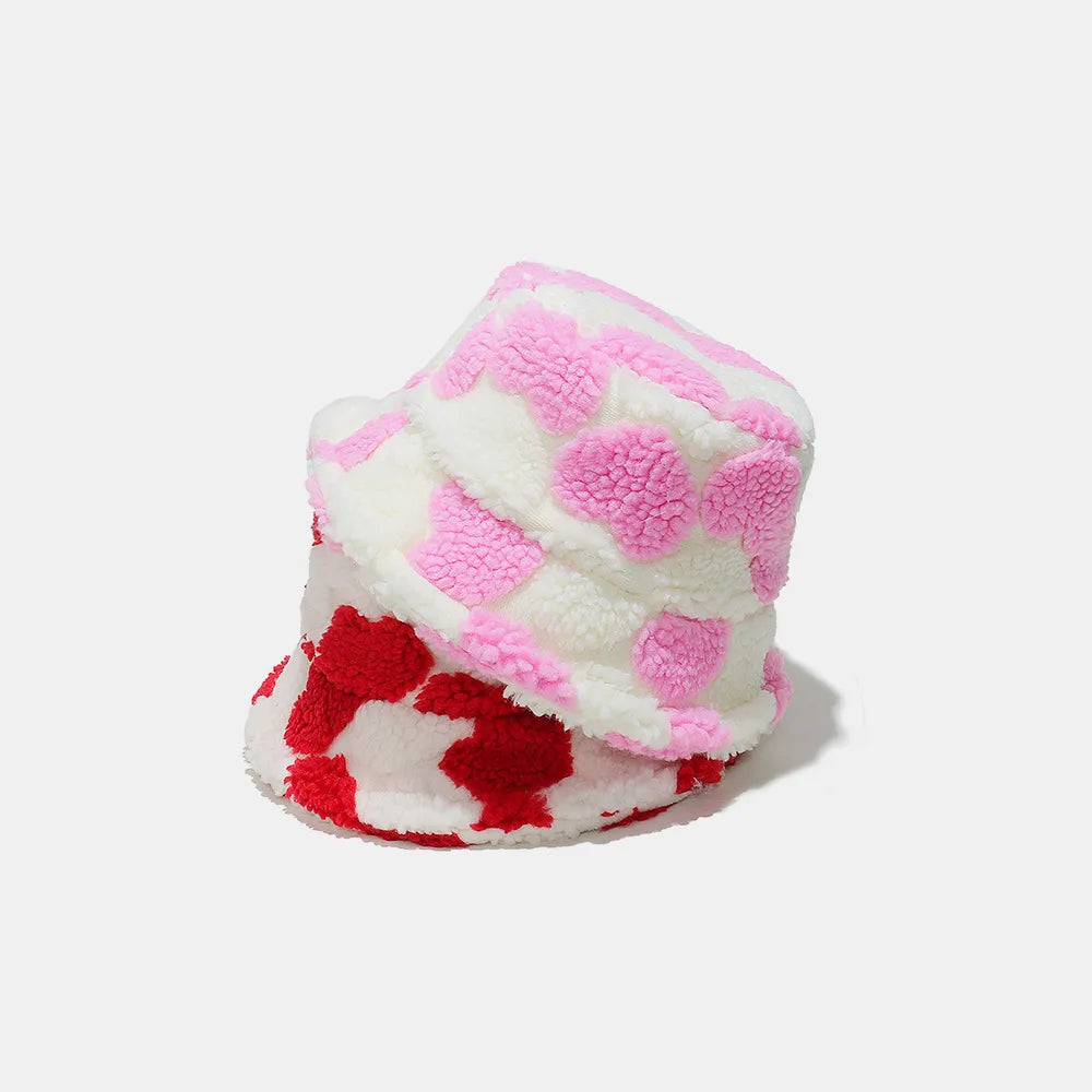 Contrast Heart Bucket Hat - Fashorio