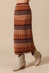 SO ME Multi Color Chevron Knit Skirt - Fashorio