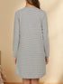 Striped Long Sleeve Lounge Dress - Fashorio