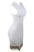 Rhinestone Tassel Hem Bodycon Dress - Fashorio