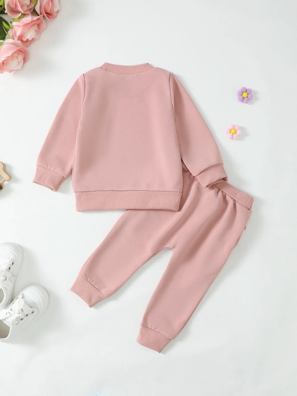 Children's Letter Graphic Sweatshirt and Pants Set - Fashorio