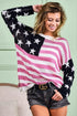 BiBi American Flag Low Gauge Knit Top - Fashorio