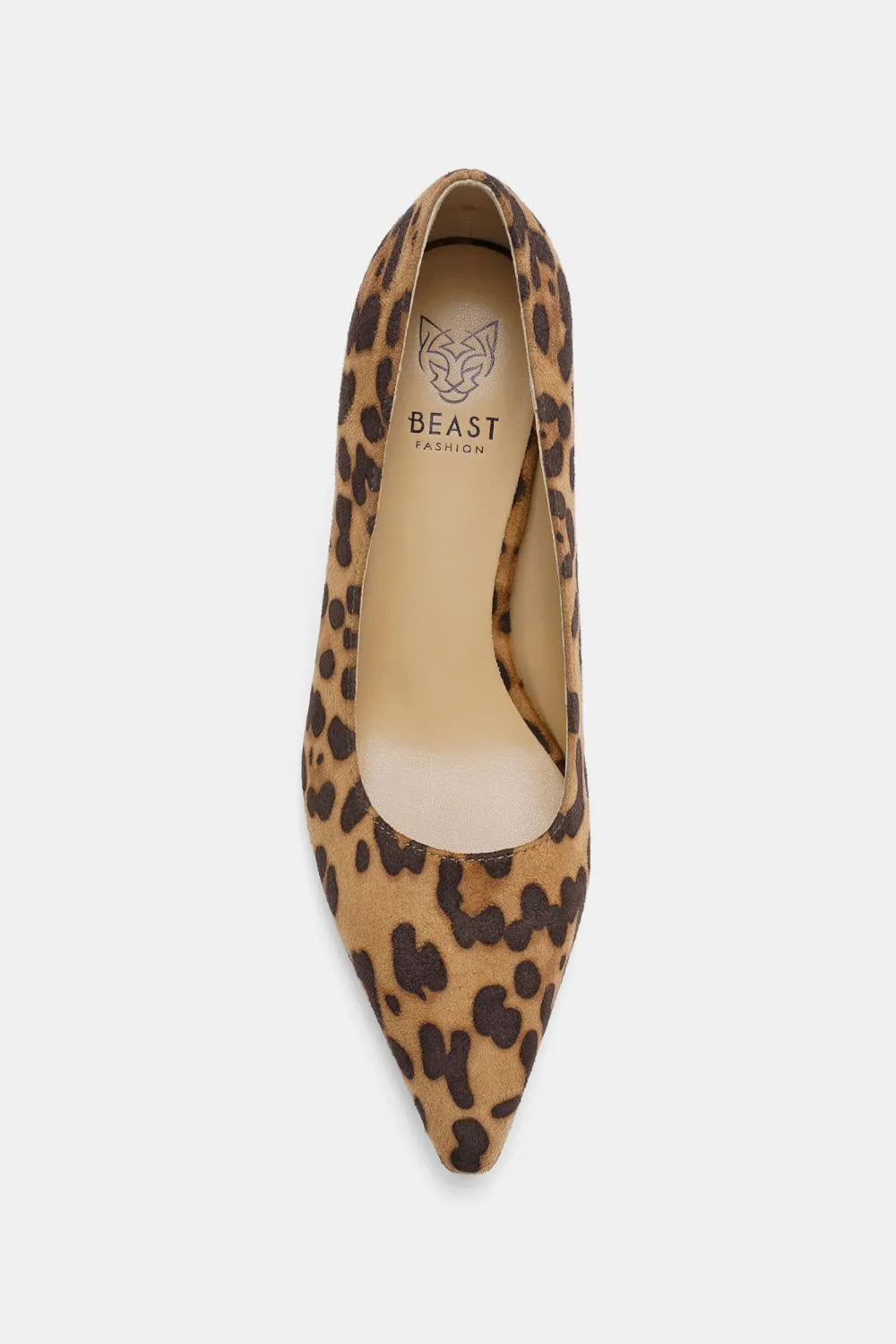 Beast Fashion Faux Suede Leopard Point Toe Pumps - Fashorio