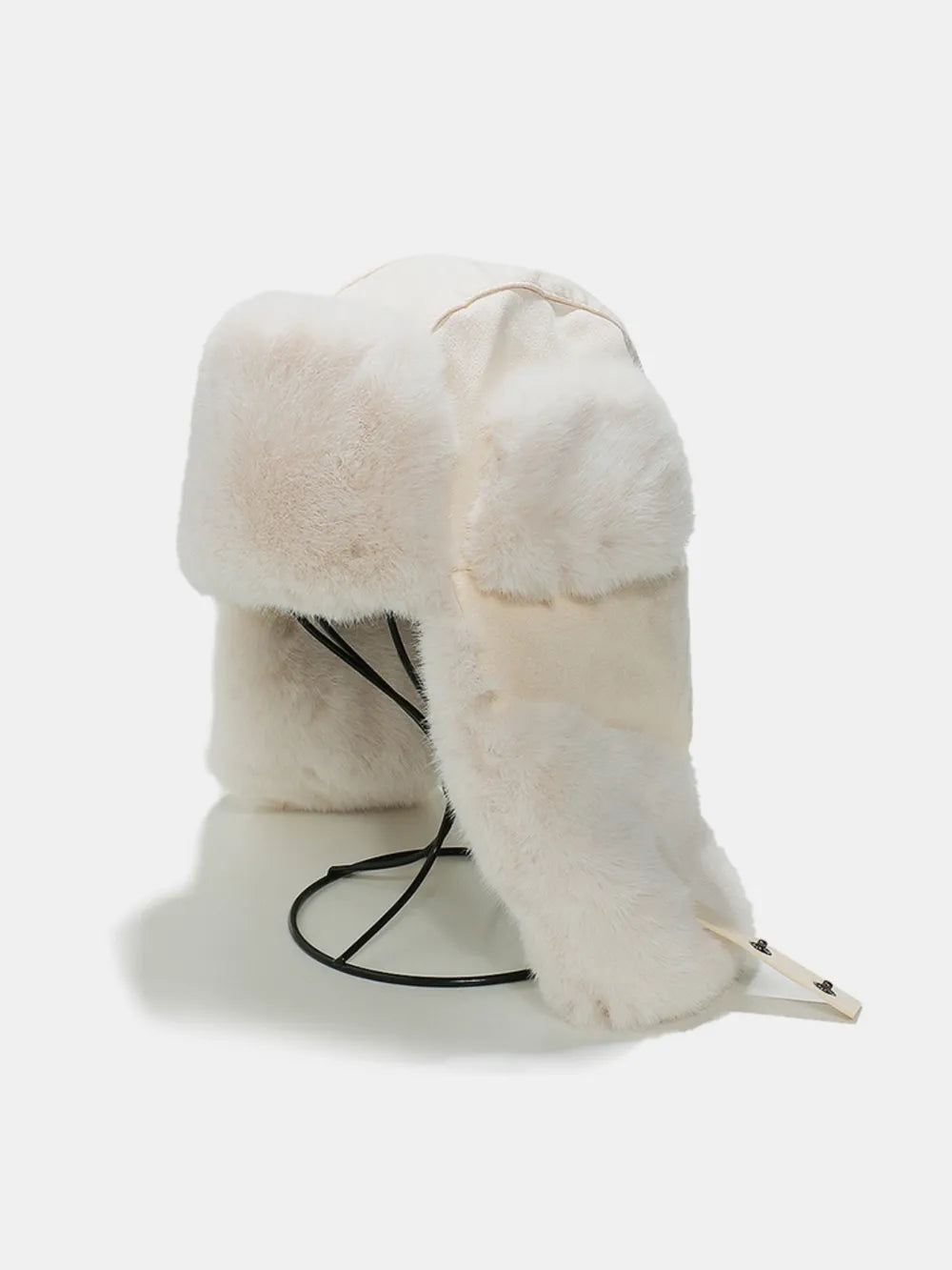 Thermal Fuzzy Earmuffs Winter Hat Ivory One Size - Fashorio