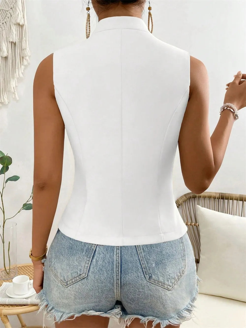 Button Down Vest Coat - Fashorio
