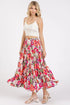 Mittoshop Flower Print Elastic Waist Tiered Skirt - Fashorio