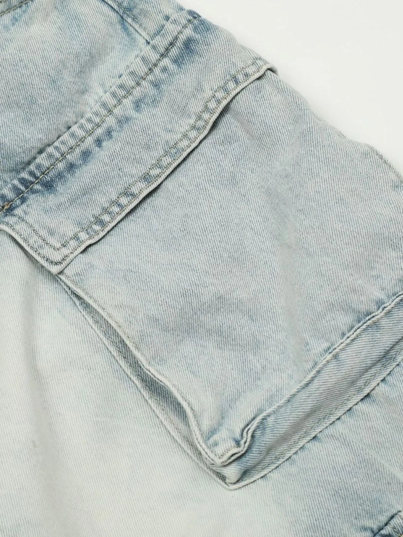 Men's Wide Leg Cargo Denim Shorts - Fashorio