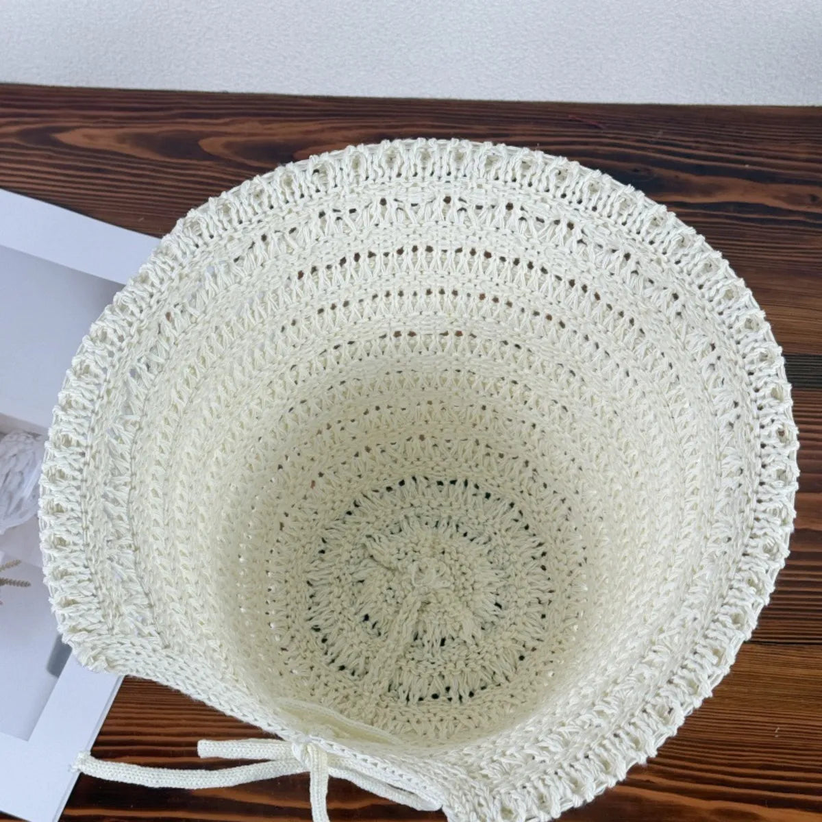 Crochet Bucket Hat with Drawstring - Fashorio