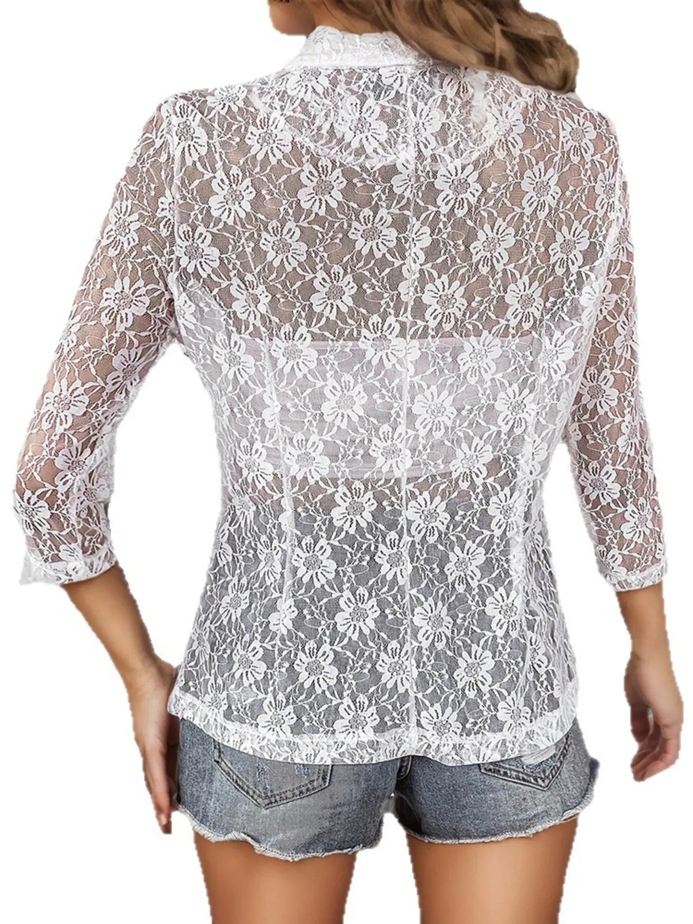 Open Front Lace Cardigan - Fashorio
