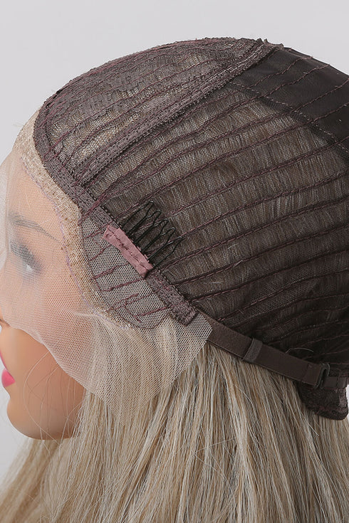 13*2" Lace Front Wigs Synthetic Long Wave 24" 150% Density in Medium Blonde Highlights - Fashorio