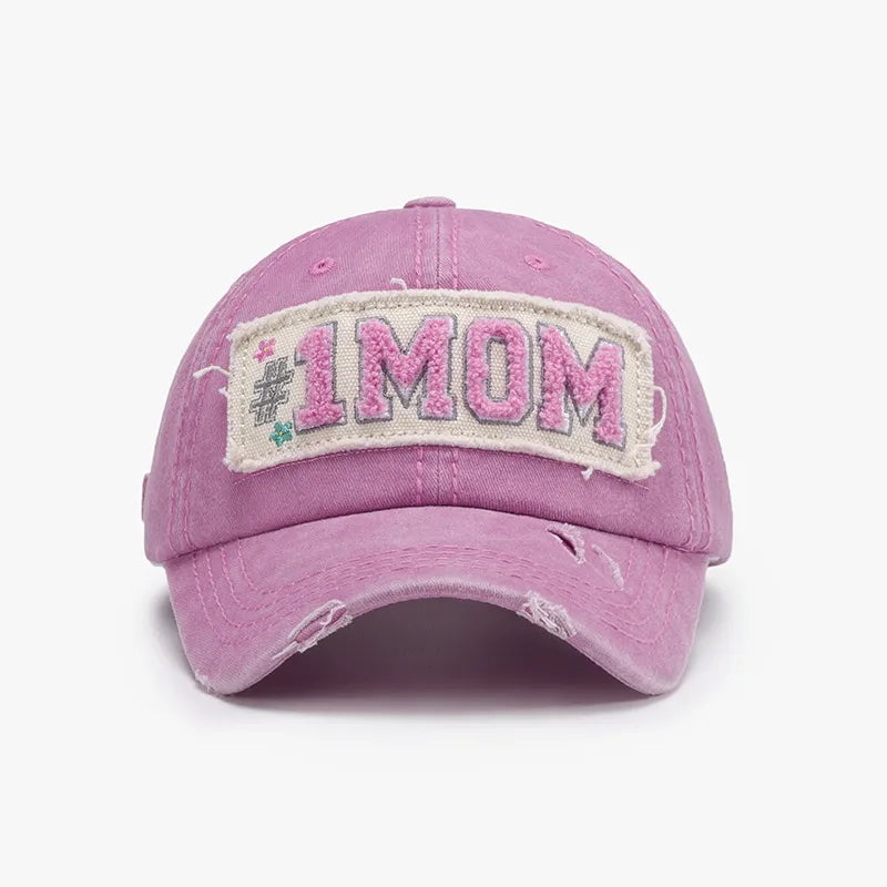 Letter Adjustable Cotton Baseball Cap Blush Pink One Size - Fashorio