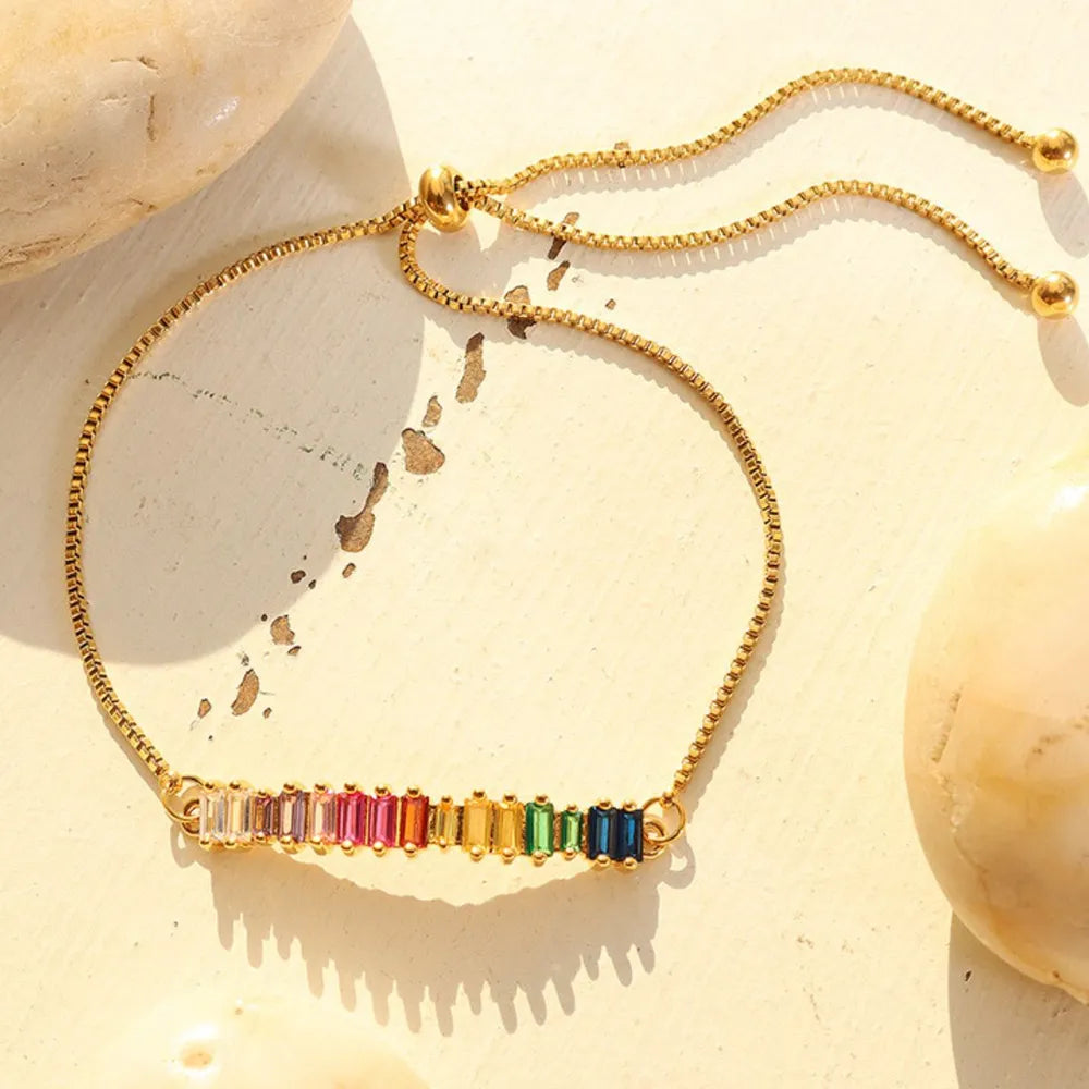 Contrast Zircon Titanium Steel Bracelet - Fashorio