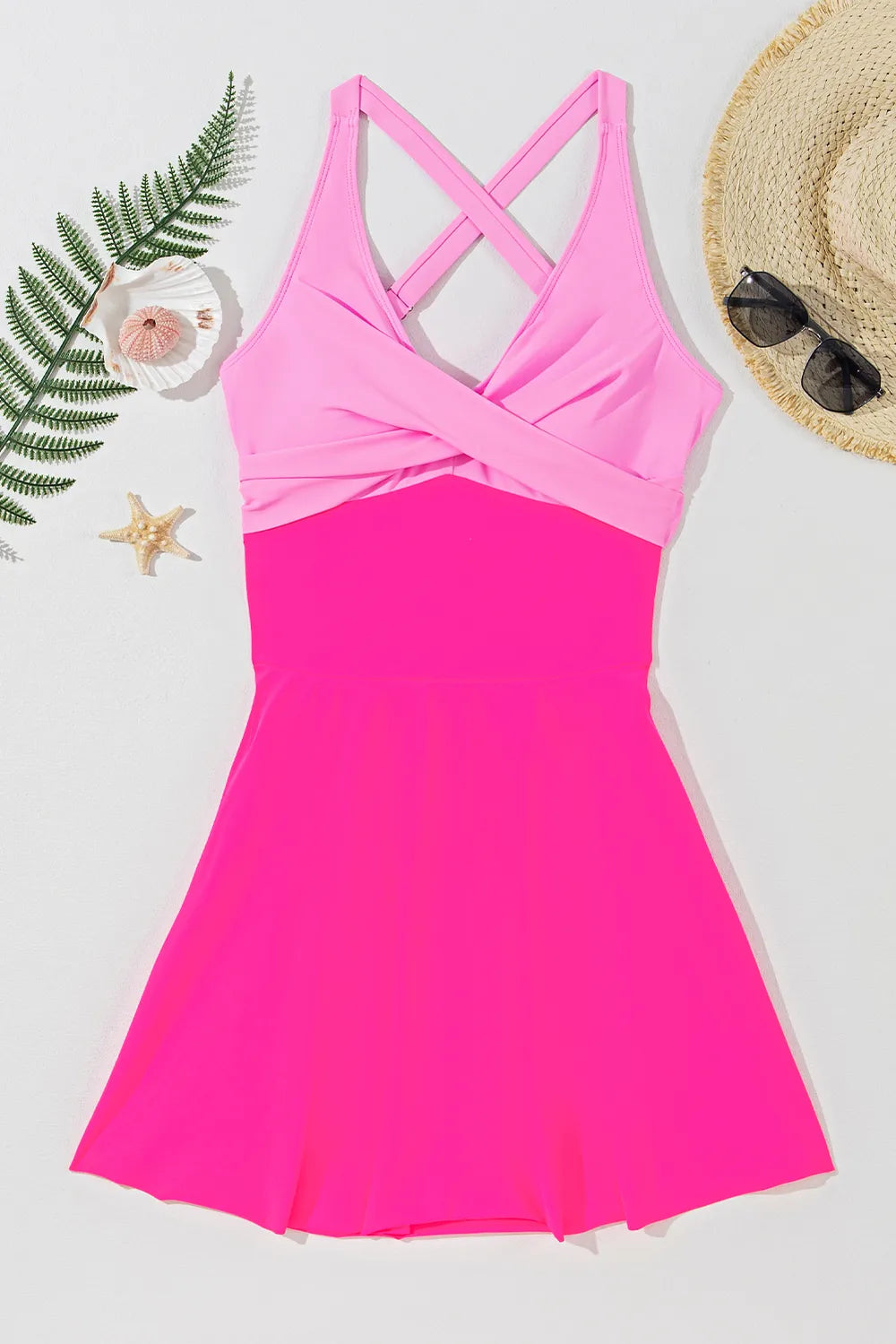 Crisscross V-Neck One-Piece Swimwear - Fashorio