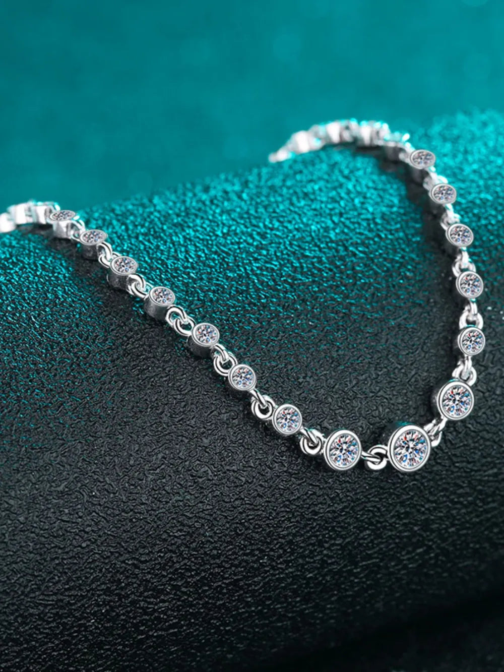 925 Sterling Silver Inlaid Moissanite Bracelet - Fashorio