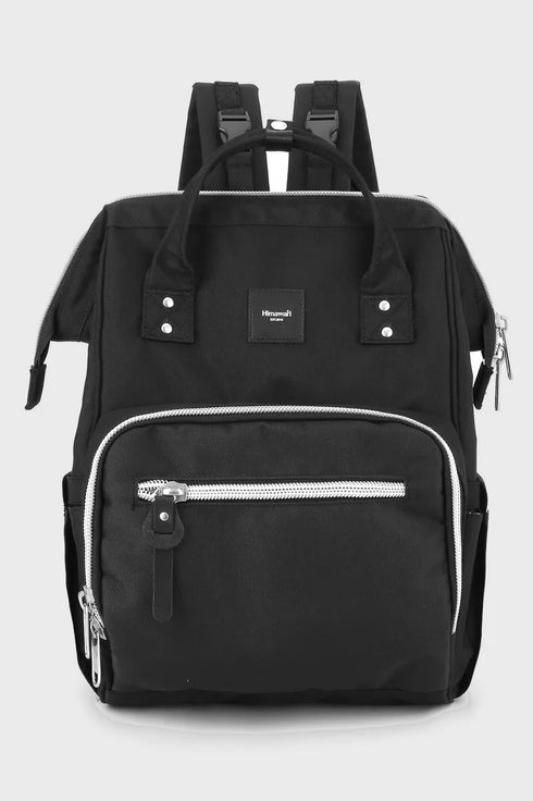 Himawari Waterproof Canvas Backpack Bag with Side Pockets Black One Size - Fashorio