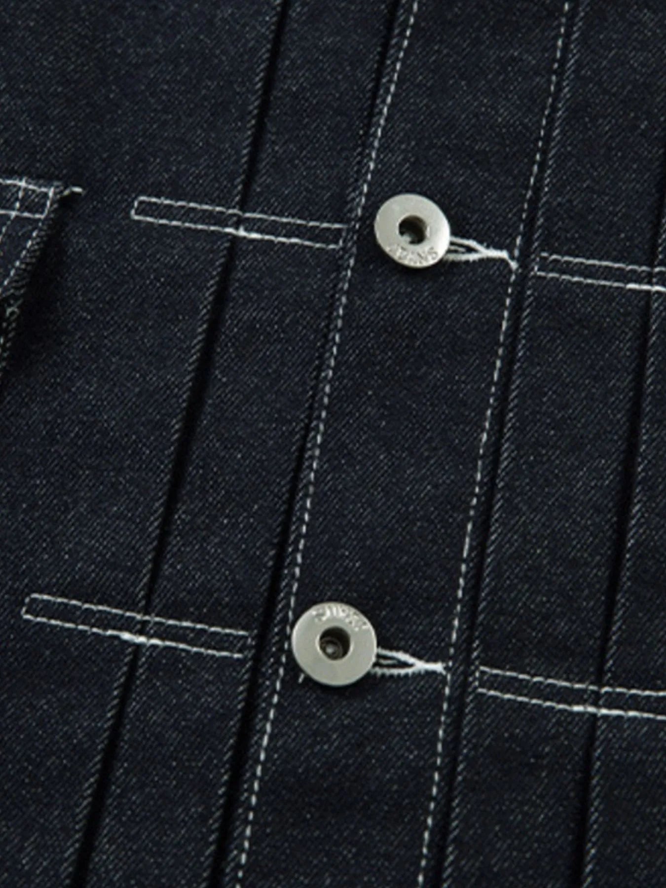 Men's Contrast Stitching Button Up Denim Jacket - Fashorio