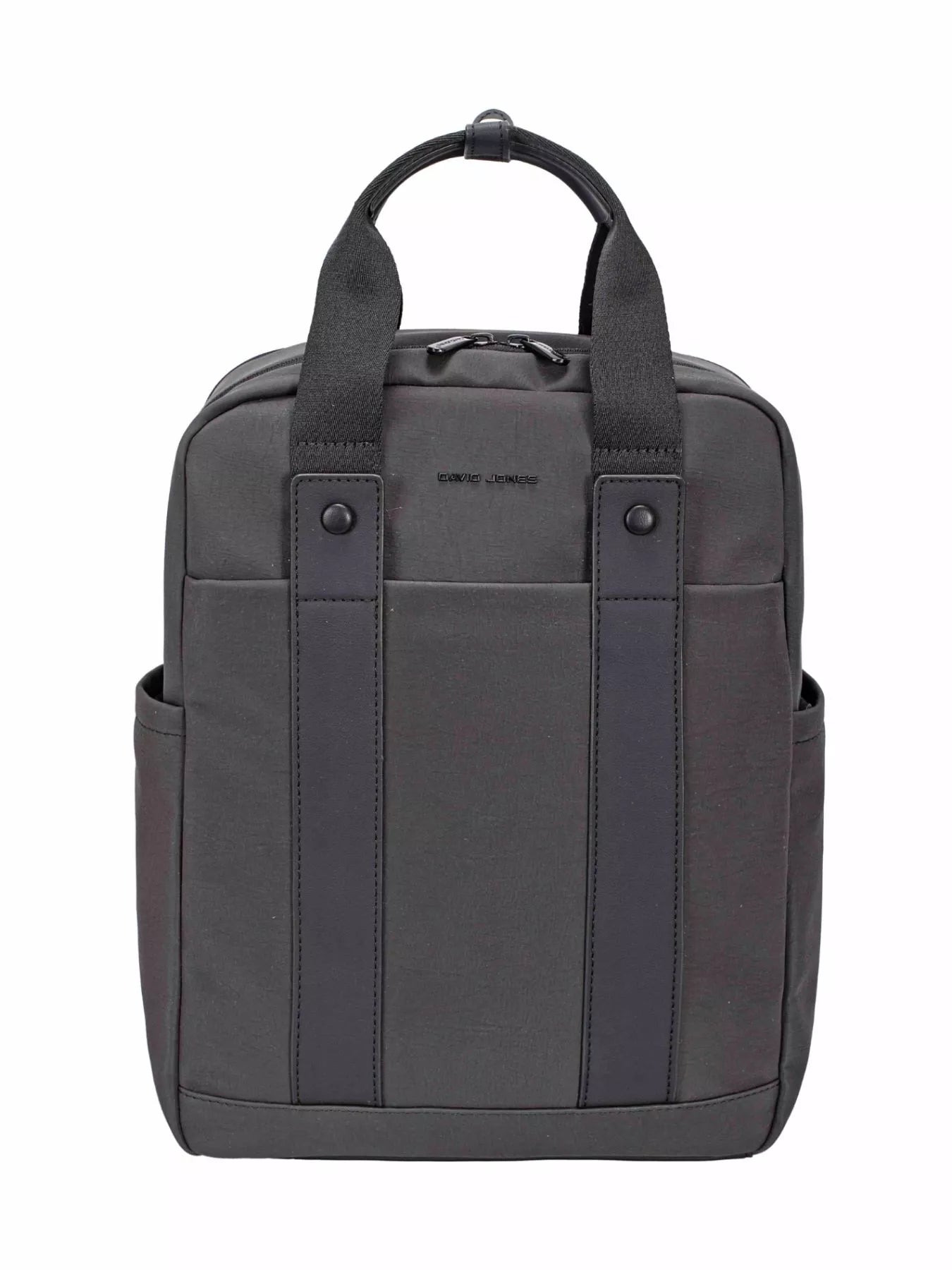 David Jones Canvas Backpack Bag with Dual Handle BLACK One Size - Fashorio