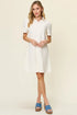 Double Take Full Size Texture Collared Neck Short Sleeve Dress - Fashorio
