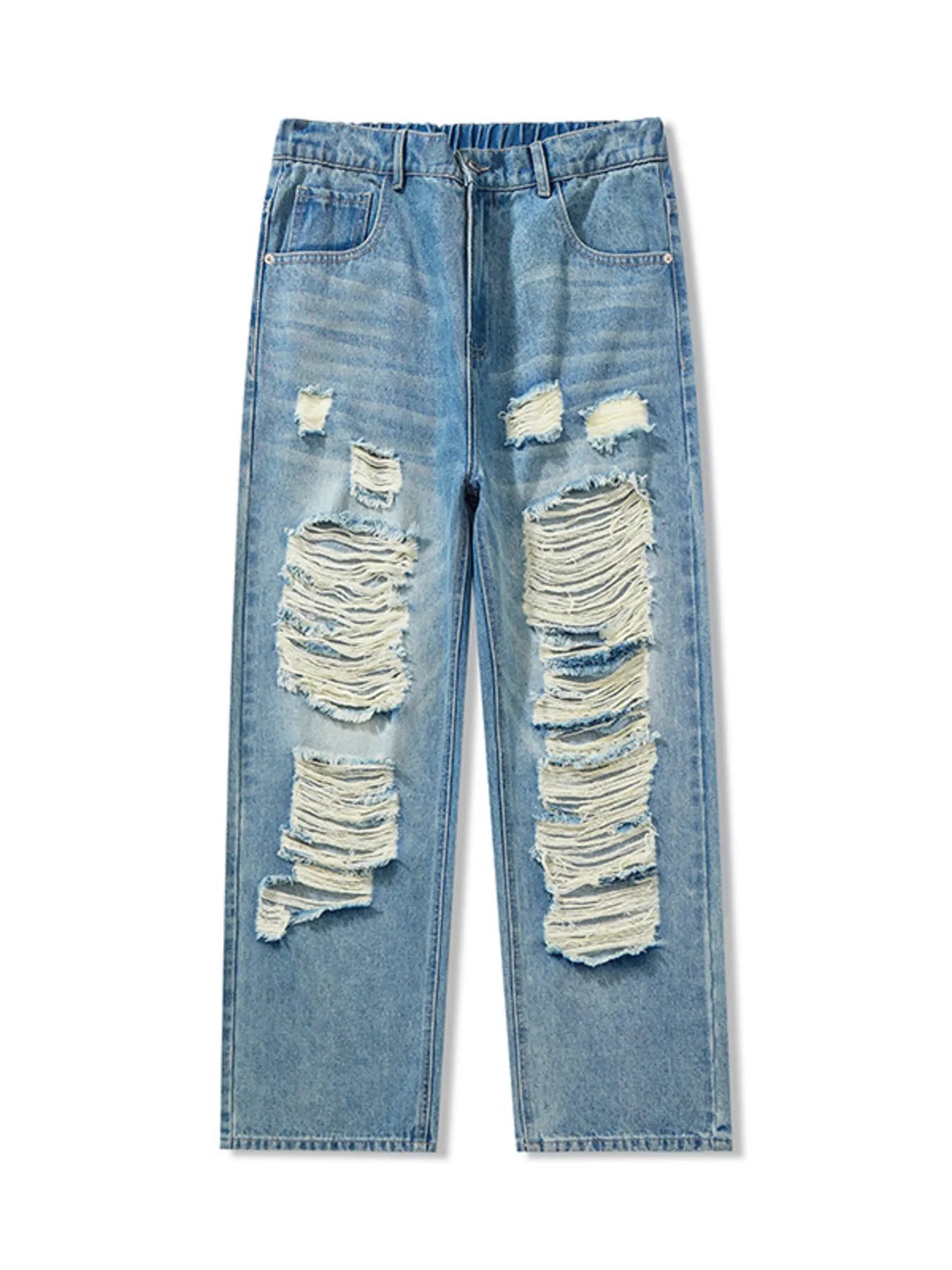 Men's Full Size Distressed Wide Leg Jeans Plus Size - Fashorio