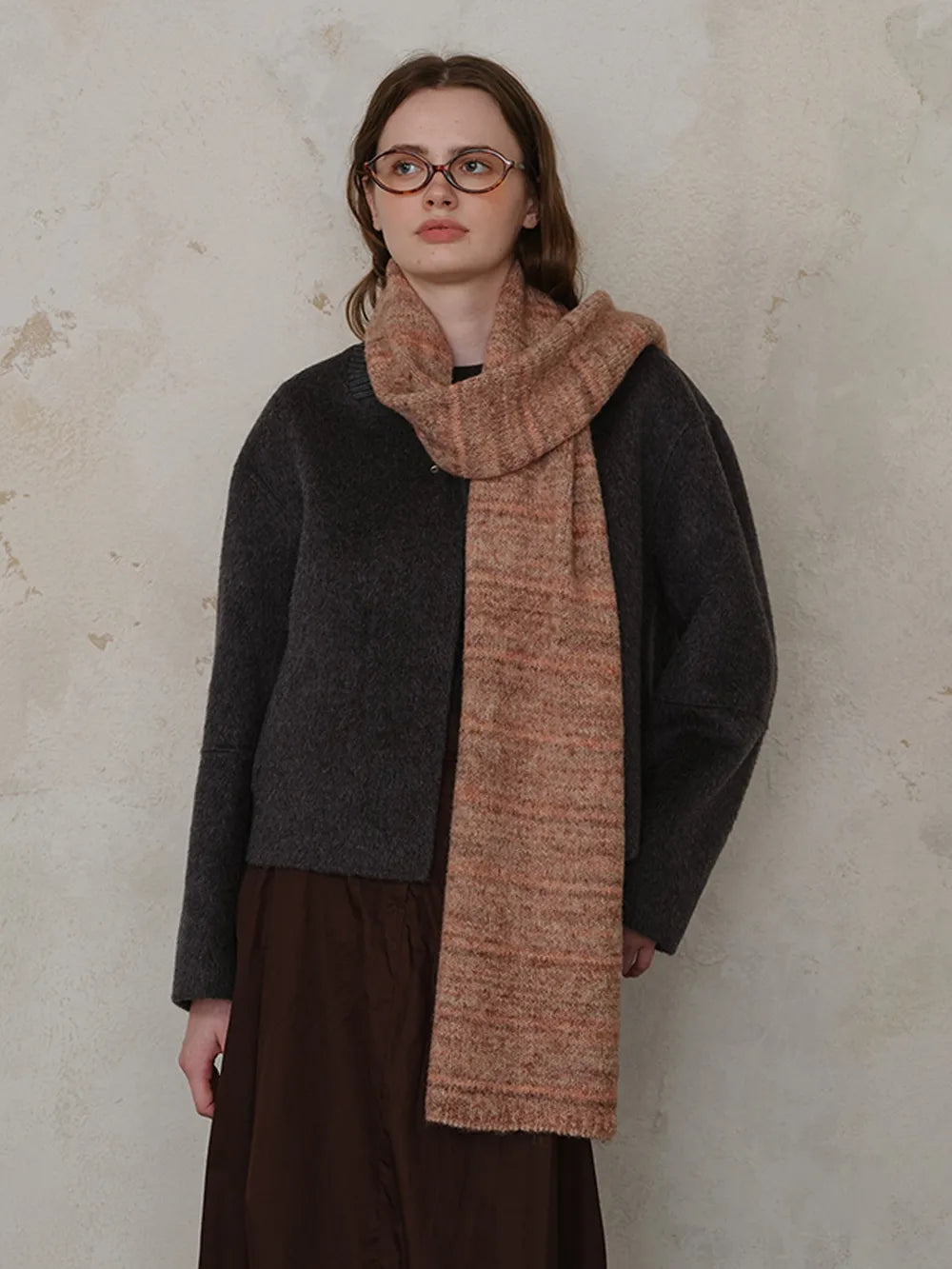 Striped Detail Knit Scarf - Fashorio