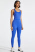 Crisscross Back Wide Strap Active Jumpsuit - Fashorio