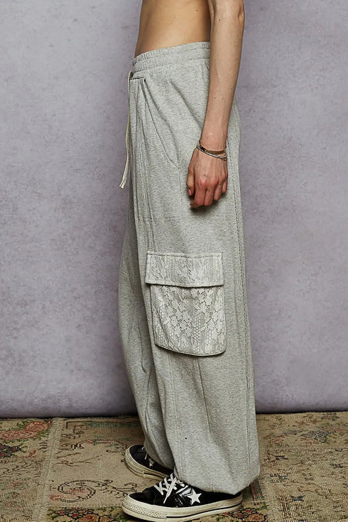 POL Drawstring Lace Cargo Pocketed Joggers - Fashorio