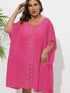 Crochet Trim V-Neck Beach Cover Up Dress - Fashorio