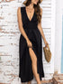 Full Size Slit V-Neck Sleeveless Dress Plus Size - Fashorio